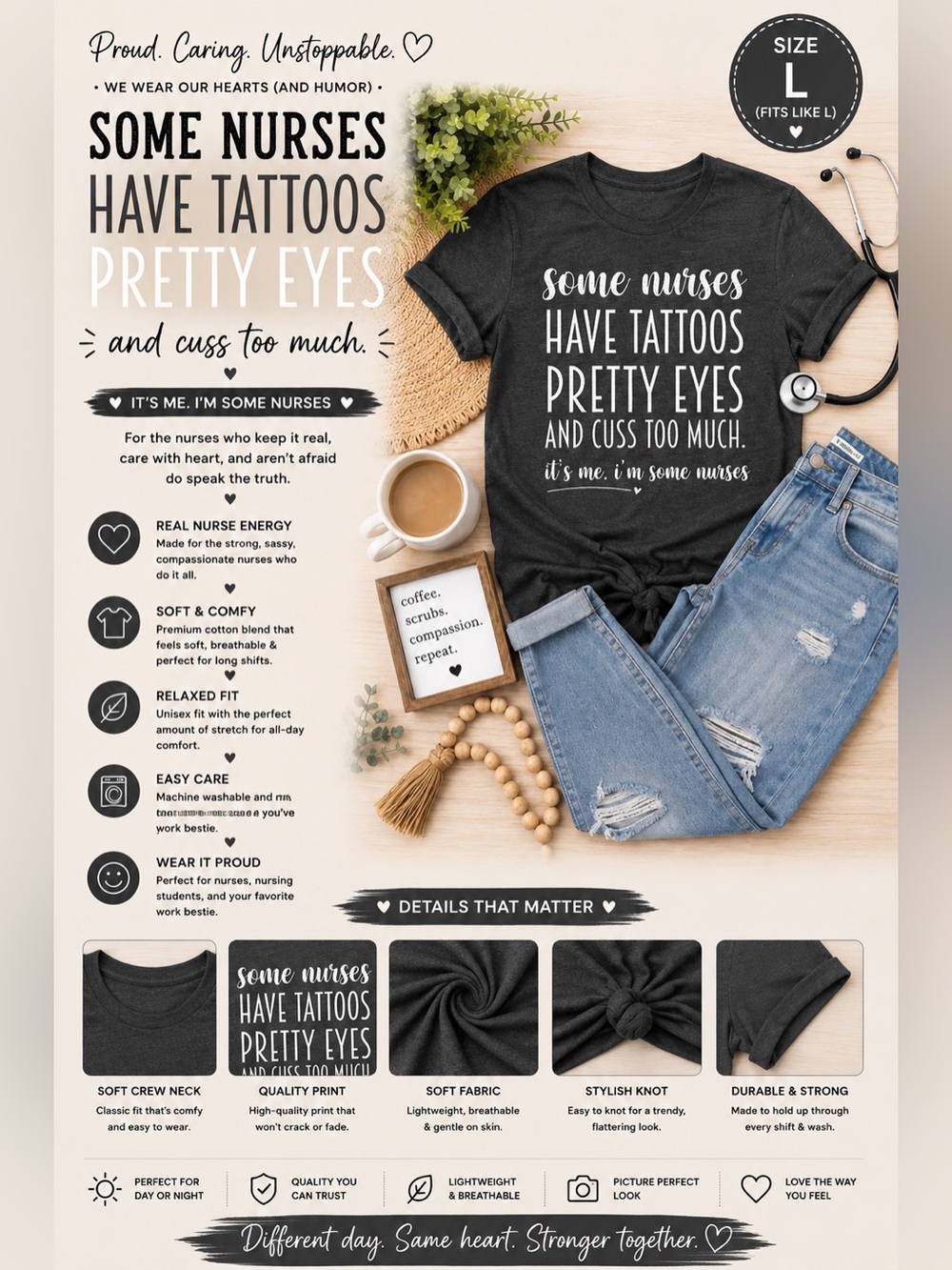 Some Nurses have tattoos Graphic Tee - Dark Gray